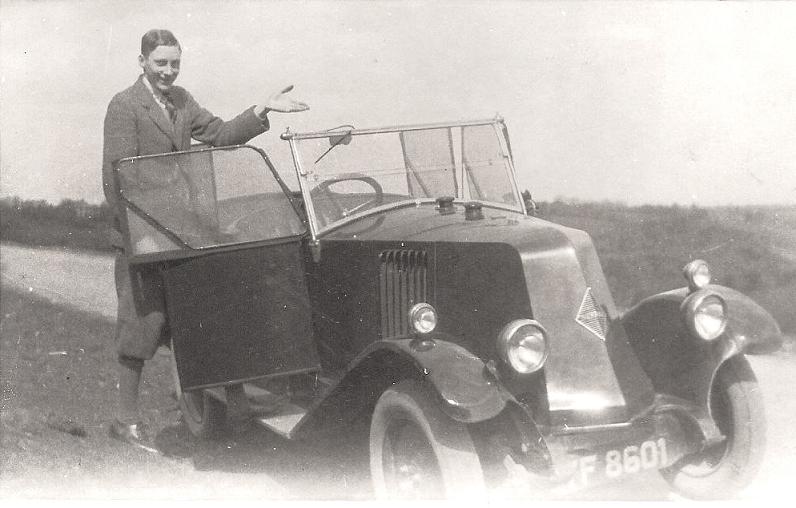 Alaric with his car, Plymouth 1926-1928.