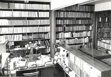 Edeltraud at work, Geological Survey of Northern Rhodesia Library.