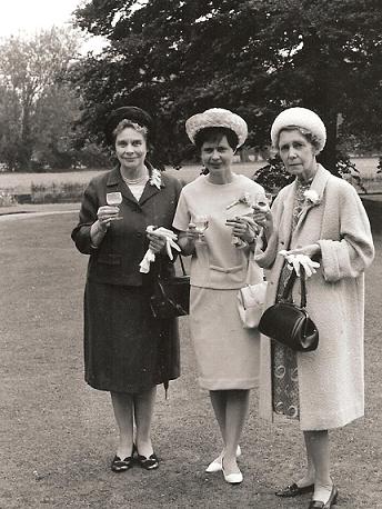 With her mother and a friend