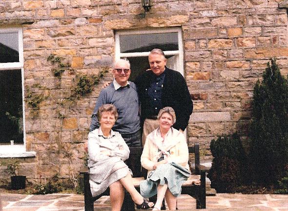 Healaugh 1986: Brenda with her husband Charles, and Ray and Pat Carpenter