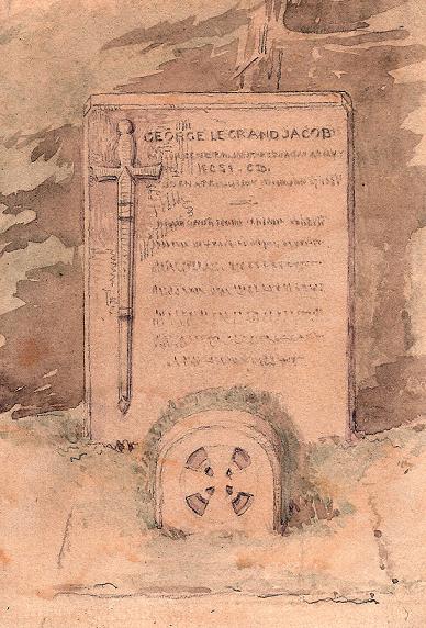 Watercolour executed by Sebastian Evans for the tombstone for George's grave.